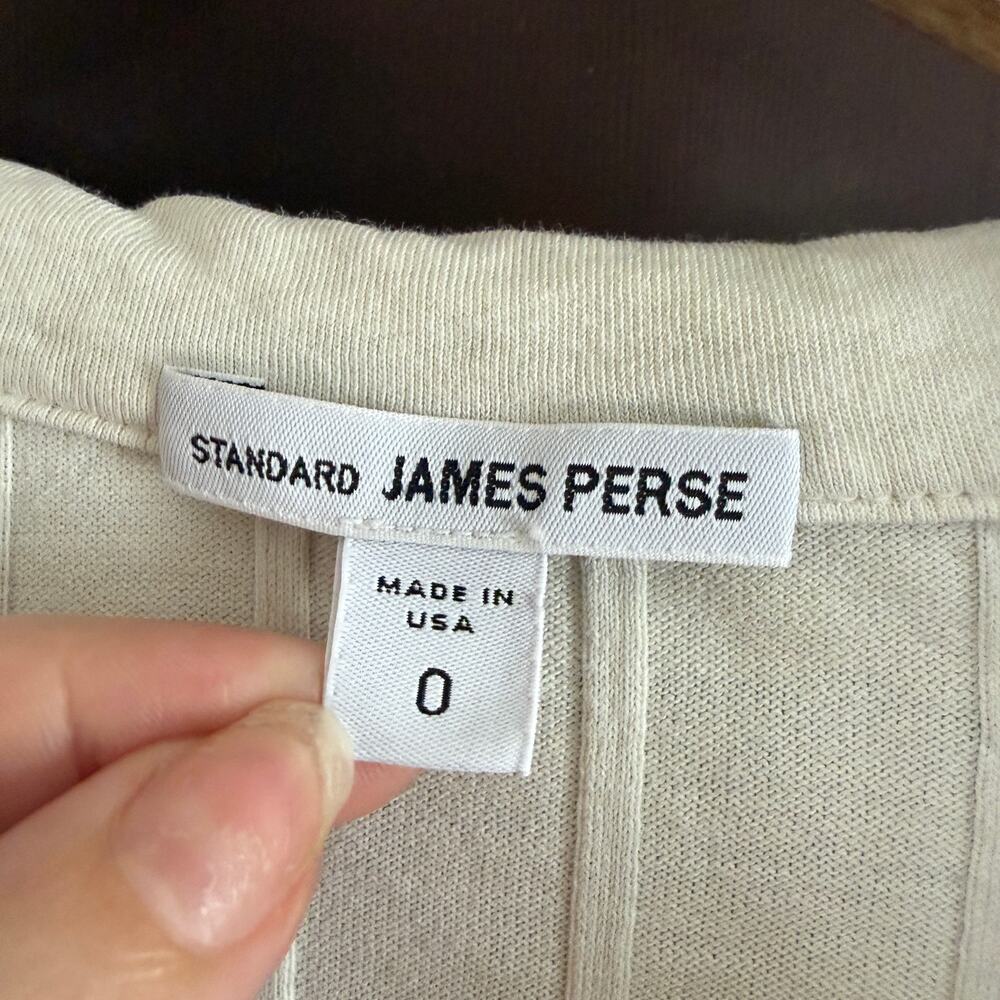 Standard JAMES PERSE | Cream Ribbed Cotton Collared Midi Dress | Size 0 - Picture 2 of 8